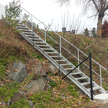 Exterior metal staircase